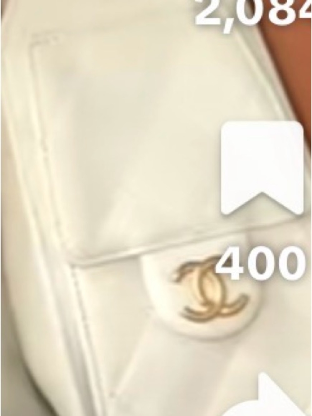 CHANEL Cream Leather Blazer with Gold CC Button